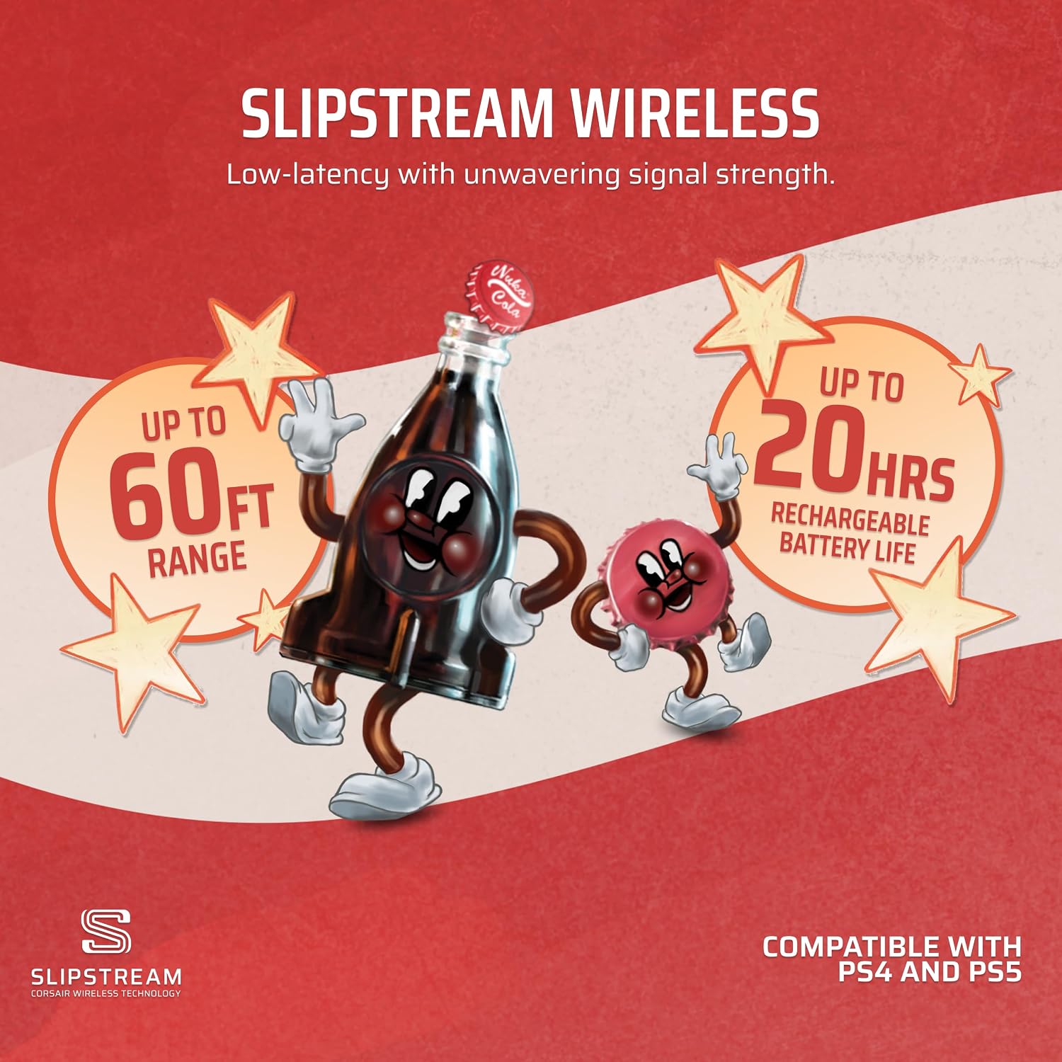 Corsair HS80 RGB Wireless Fallout Nuka-Cola Edition Multiplatform Gaming Headset – Dolby Atmos, Lightweight, Broadcast Quality Microphone – PC, Mac, PS5, PS4