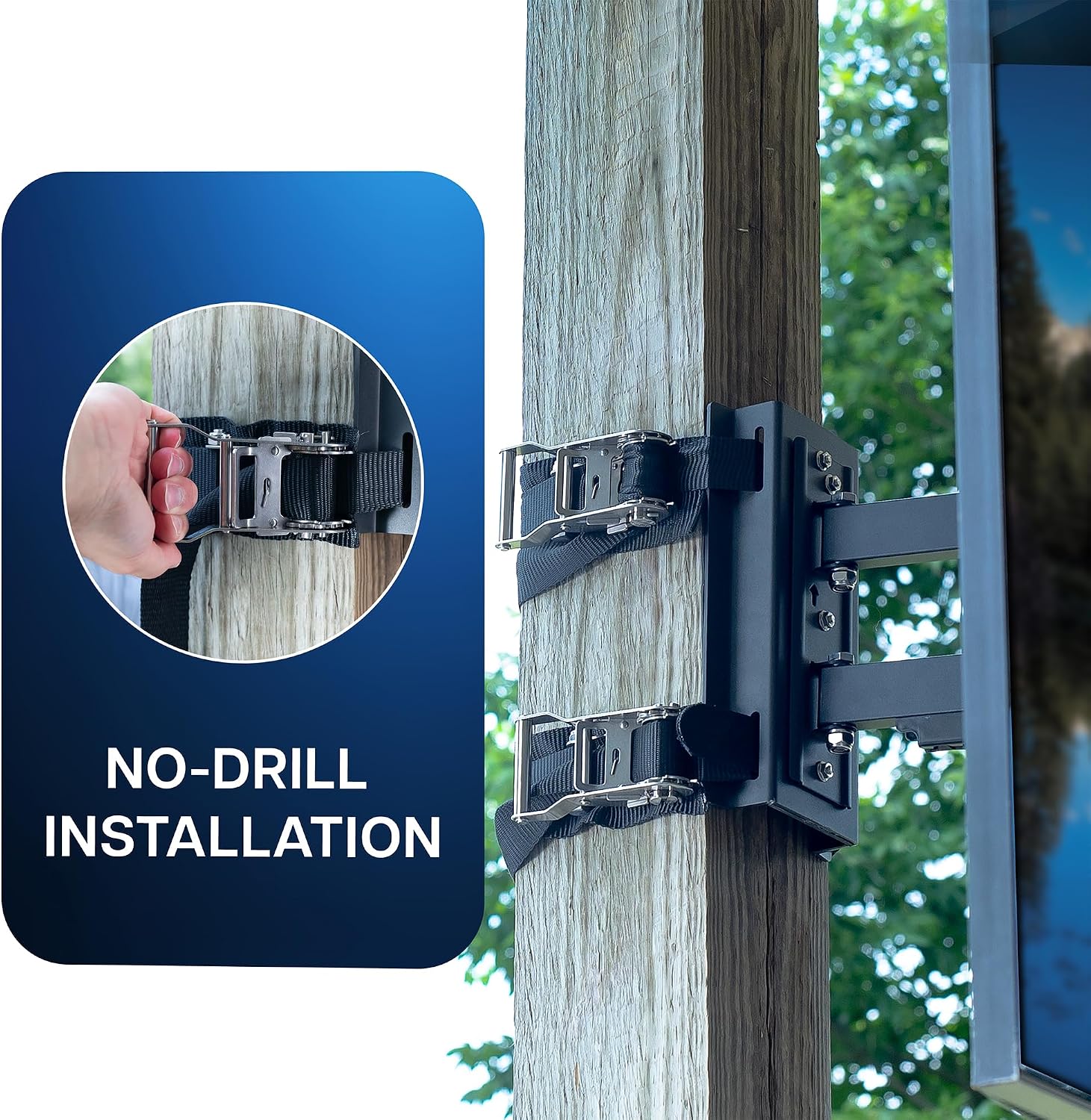 VIVO Outdoor No Drill Full Motion Gazebo TV Mount for 32 to 85 inch Screens, Articulating Bracket Holds up to 110 lbs, VESA up to 400x400, Black, MOUNT-GTM70