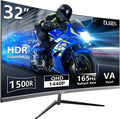 32 Inch Curved Gaming Monitor, QHD 2560x1440 2K Display, 165Hz Refresh Rate, 1500R Curved Screen, 3500:1 Contrast, HDMI and DisplayPort, 16:9 Large Monitor for PC, Console, Work and Entertainment