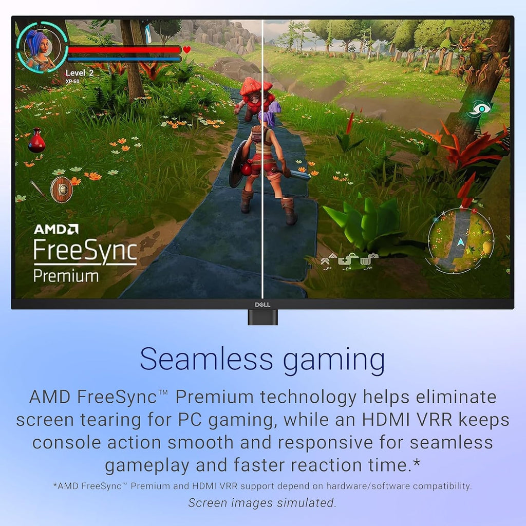 Dell G27 Series Gaming Monitor - 27' FHD (1920x1080) 240 Hz 16:9 Display, 0.5ms Response time, 99% RGB Display AMD FreeSync, 2X HDMI, Anti Glare, DisplayPort 1.4, Tilt Adjustable - Black