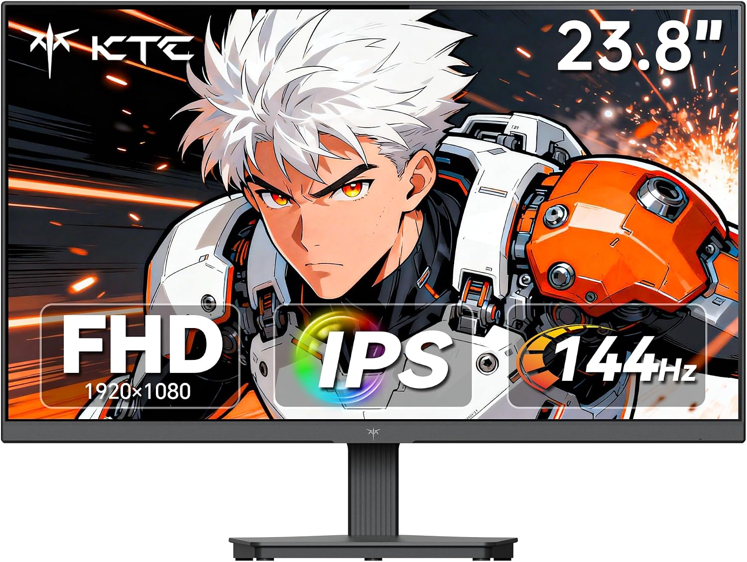 KTC H24B9S 24 Inch Computer Monitor, FHD 144Hz Gaming Office Monitor with IPS Panel, Adaptive Sync, 1500:1 Contrast, 116% sRGB, HDMI Display Port, Tiltable, Eye Care Screen for Work Gamer, Black