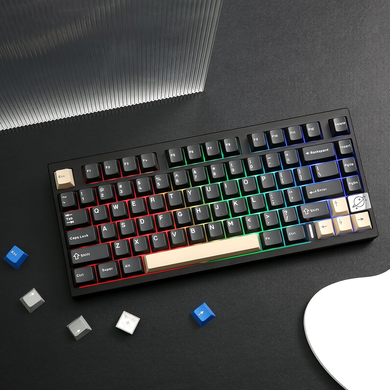 YUNZII AL75 PRO 75% Wireless Mechanical Gaming Keyboard,Full Aluminum CNC,BT/2.4G/Wired,PBT Keycaps,Gasket Mounted Hot Swap,Custom RGB Backlight, Programmable for Mac/Win (Black, Gateron Zero)