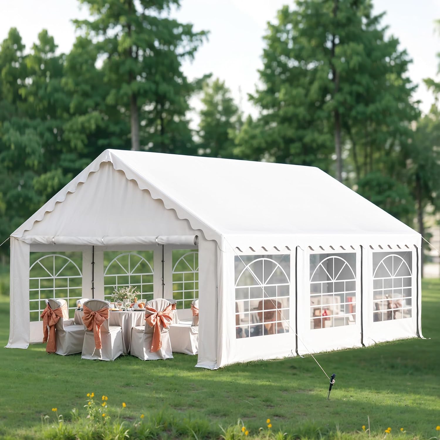 Sophia & William Tents for Parties Party Tent 16x20 ft, Outdoor Canopy Carpas para Fiestas Heavy Duty, Large Waterproof Patio Event Wedding Tent White with Sidewalls Walls for Backyard