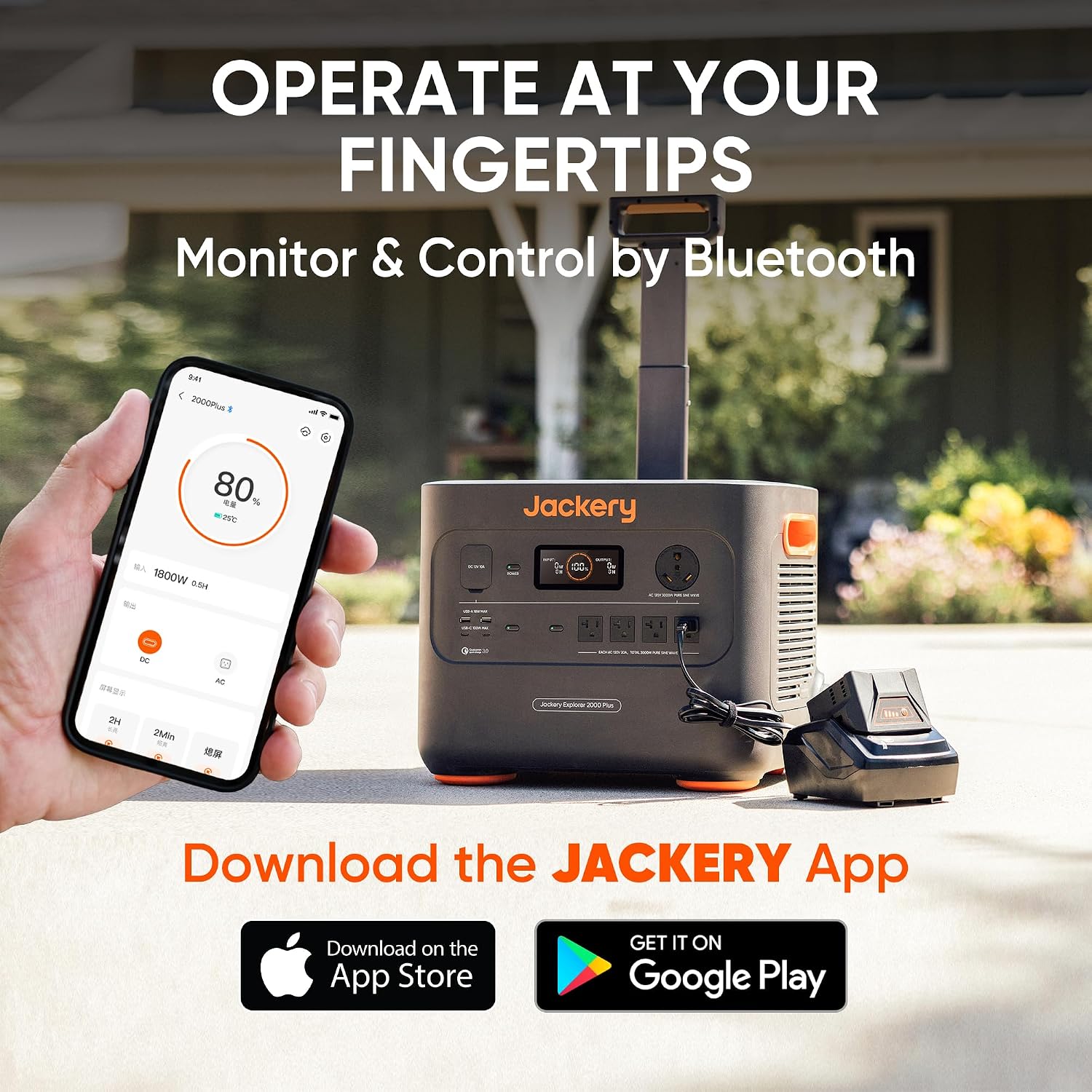 Jackery Explorer 2000 Plus Portable Power Station with 2x 200W Solar Panels, 2042Wh LiFePO4 Solar Generator, 3000W AC Output, Expandable to 24kWh, UPS Home Backup for Camping RV Off-Grid Emergency
