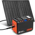 Takki Solar Generator 120W Peak Portable Power Station with 21W Solar Panel 88.8Wh Battery Power Bank with 110V AC Outlet for Camping RV Tent Home Outages Emergency