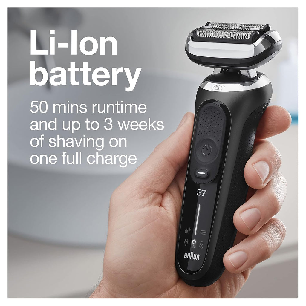 Braun Electric Razor for Men, Waterproof Foil Shaver, Series 7 7075cc, Wet & Dry Shave, with Beard Trimmer, Rechargeable, with Clean & Renew Refill Cartridges, 6 Count