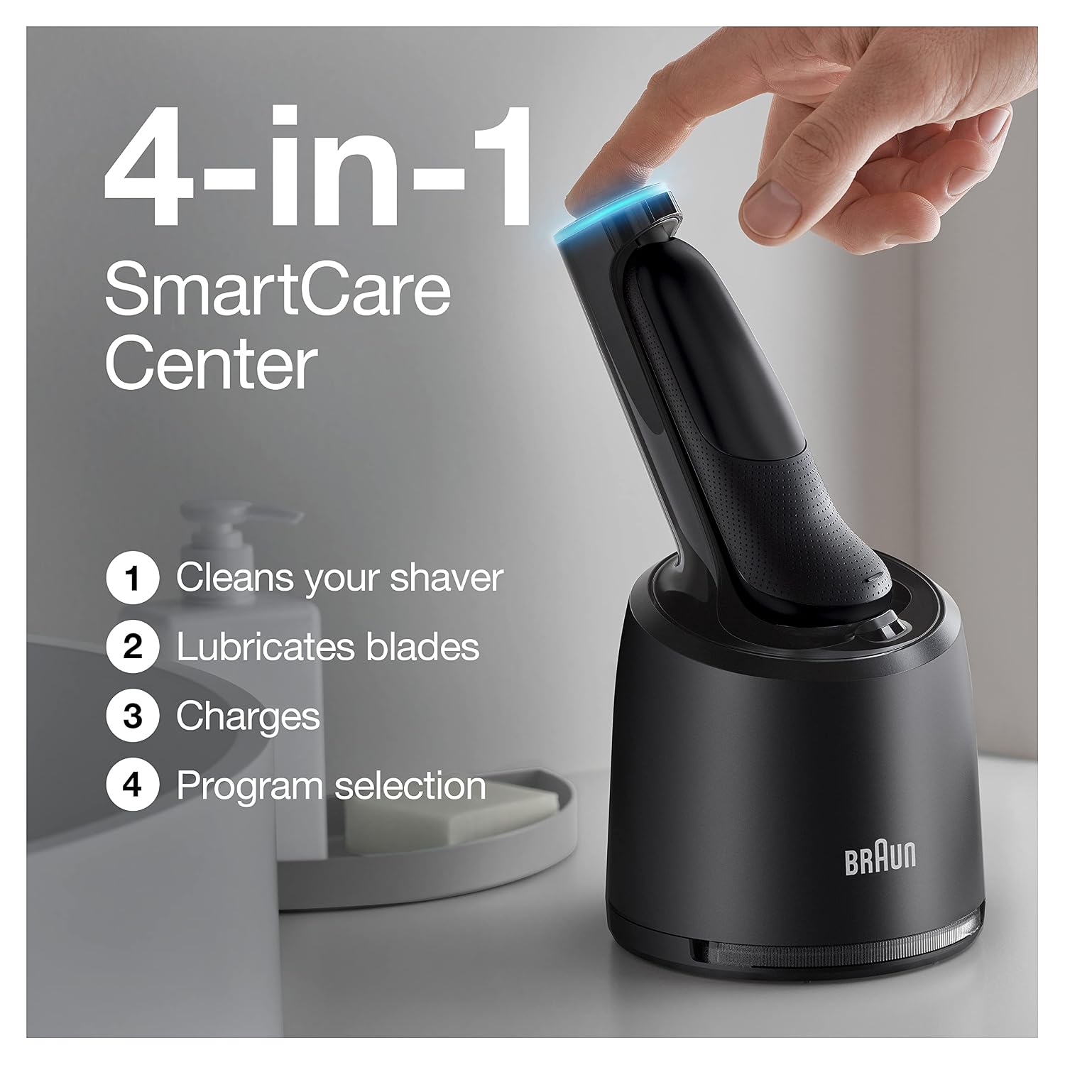Braun Electric Razor for Men, Waterproof Foil Shaver, Series 7 7075cc, Wet & Dry Shave, with Beard Trimmer, Rechargeable, with Clean & Renew Refill Cartridges, 6 Count