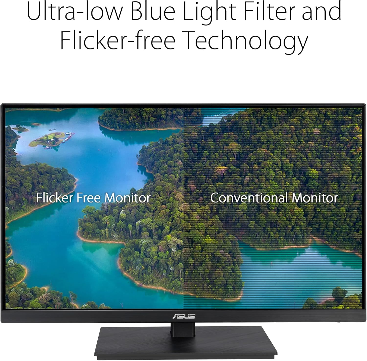 ASUS 27' 1080P Monitor (VA27EQSB) - Full HD, IPS, 75Hz, Adaptive-Sync, Speakers, Eye Care, Low Blue Light, Flicker Free, DisplayPort, HDMI, USB Hub, D-Sub, Frameless, Wall Mountable, Height Adjustable