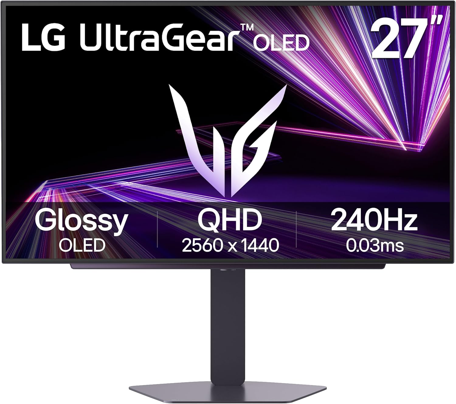 LG 27GX704A-B 27-inch Ultragear QHD (2650x1440) OLED Gaming Monitor 240Hz, 0.03ms, NVIDIA G-Sync Compatible, AMD FreeSync Premium Pro, HDR TrueBlack400, HDMI 2.1, DisplayPort, Black (Renewed)