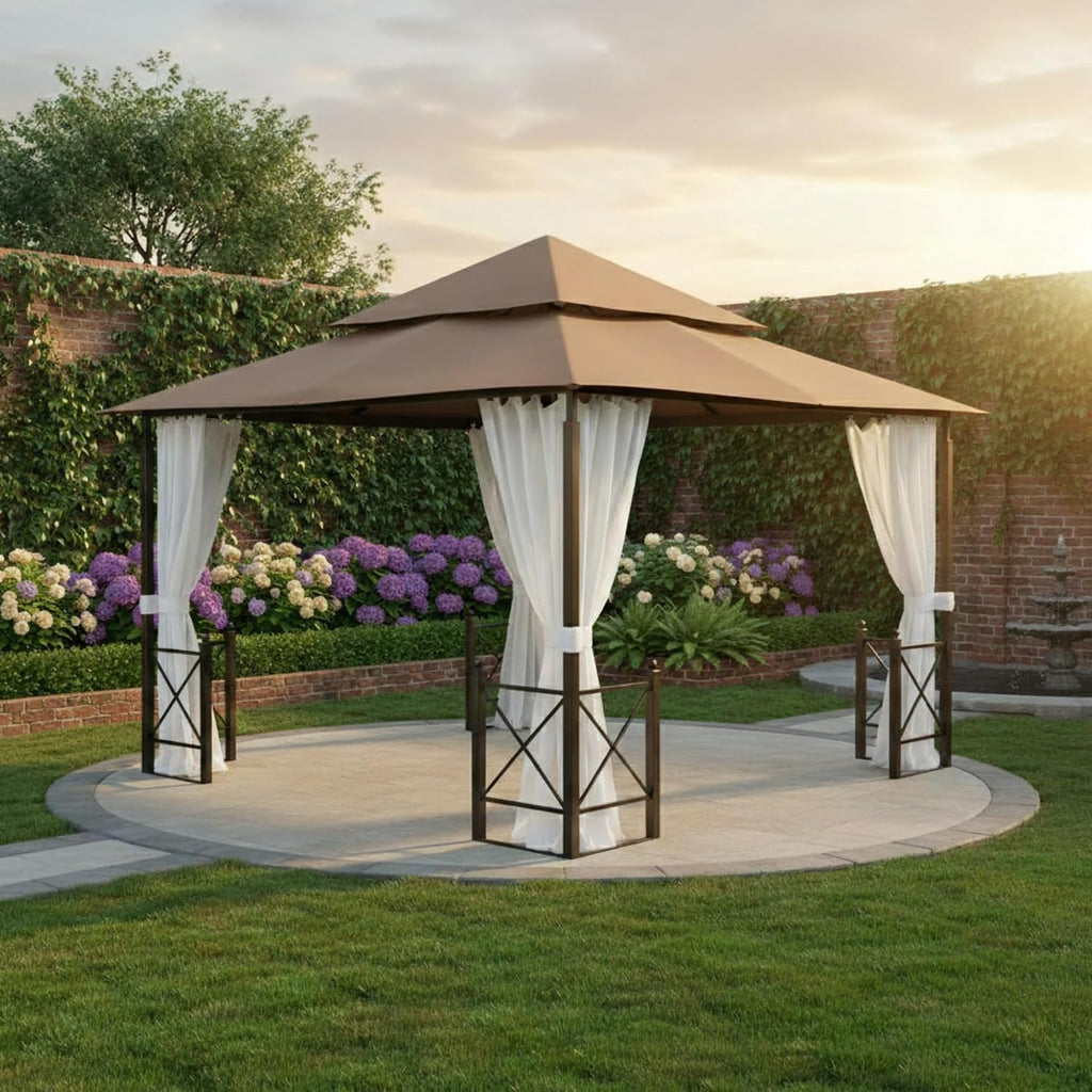 Garden Winds Reinforced RipLock 350 Replacement Canopy Top Cover Compatible with Harbor 12' x 12' Gazebo Models X1250B, GFS01250B, GFS01250A - Beige