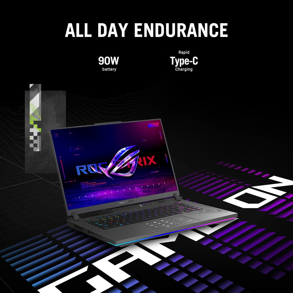 ASUS ROG Strix G16 (2023) Gaming Laptop, 16â€ Nebula Display 16:10 QHD 240Hz, GeForce RTX 4070, Intel Core i9-13980HX, 32GB DDR5, 1TB PCIe SSD, Wi-Fi 6E, Windows 11 Pro, G614JI-XS96,Eclipse Gray