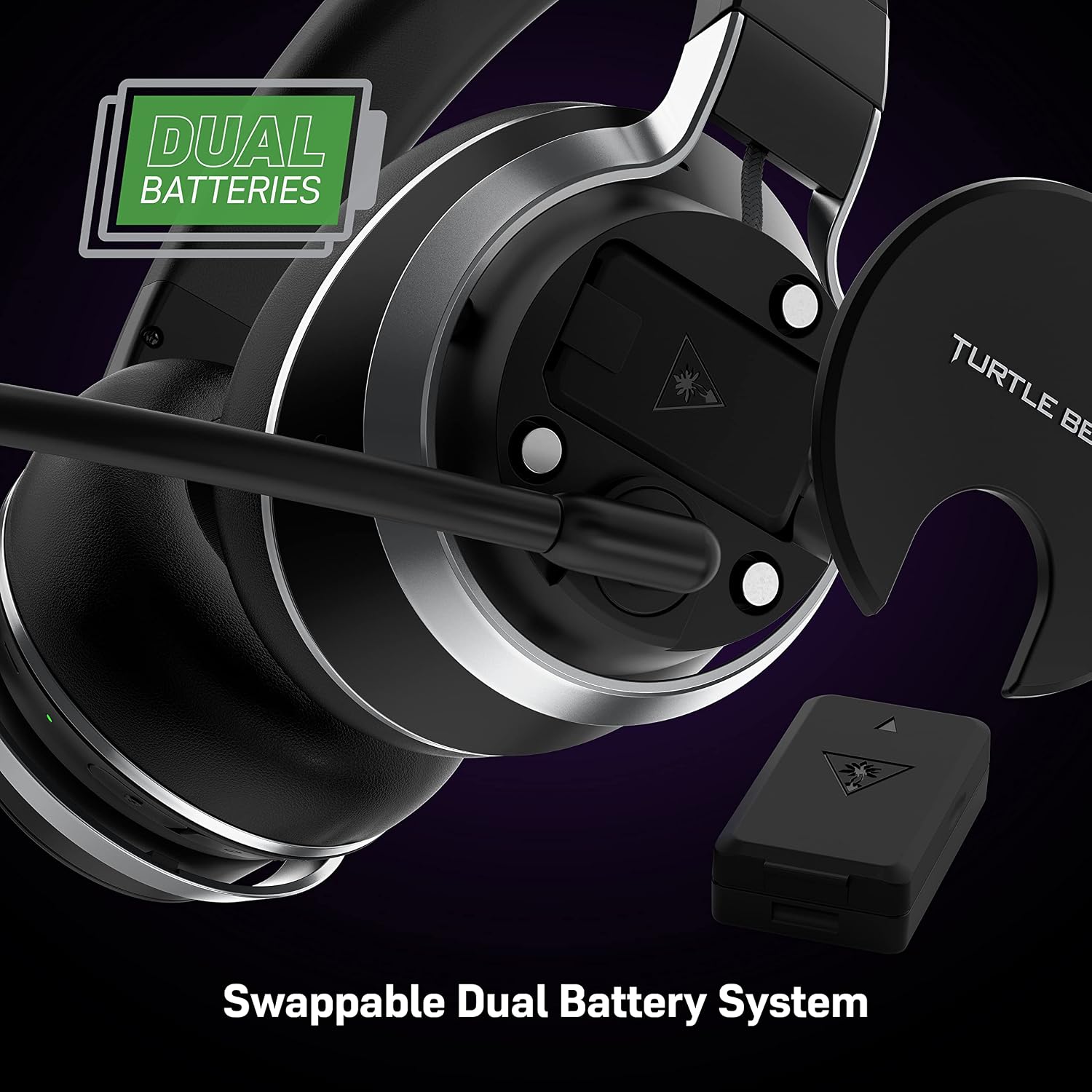 Turtle Beach Stealth Pro Multiplatform Wireless Noise-Cancelling Gaming Headset for Xbox Series X|S, Xbox One, PS5, PS4, PC, Mac, Mobile – Swappable Batteries – Black