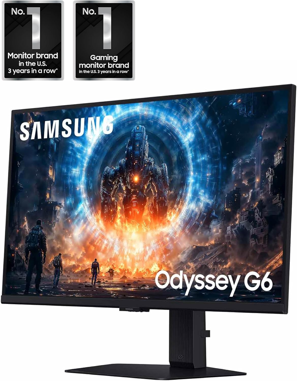 Samsung 27' Odyssey G6 G60F QHD Resolution Gaming Monitor, 350Hz Refresh Rate, Fast IPS Panel, VESA DisplayHDR™ 400, NVIDIA G-Sync Compatible, AMD FreeSync™ Premium, Ergonomic Stand, LS27FG60DENXZA