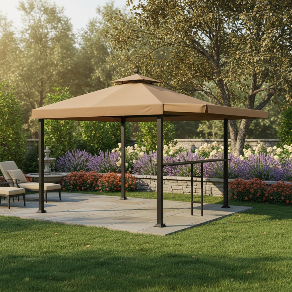 Garden Winds Reinforced RipLock 350 Replacement Canopy Top Cover Compatible with Conley 10' X 10' Gazebo Model CON-1010-21 - Beige