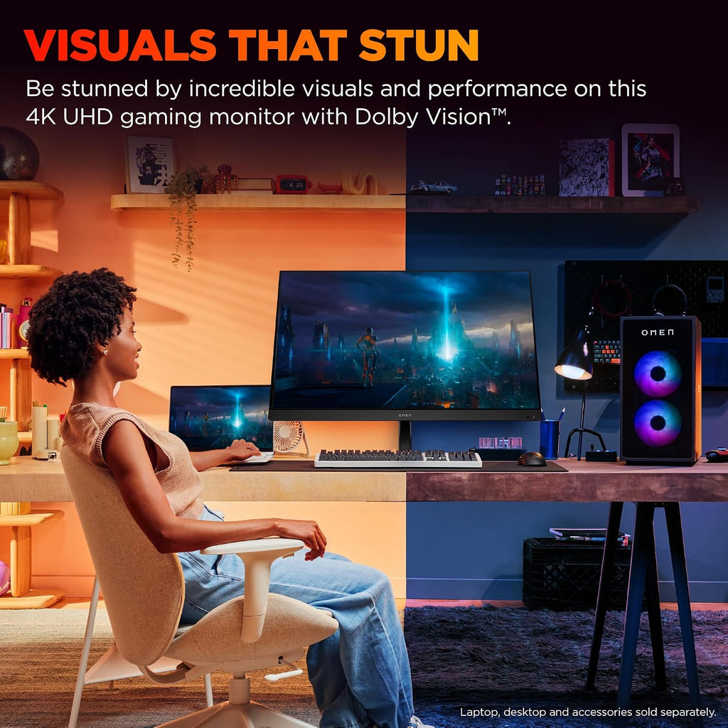HP OMEN 31.5 inch UHD 144Hz Smart Gaming Monitor, 4K UHD Display (3840 x 2160), IPS Panel Technology, VESA DisplayHDR 400, 1ms GtG (with Overdrive), NVIDIA G-SYNC Compatible, Black, OMEN 32x (2025)