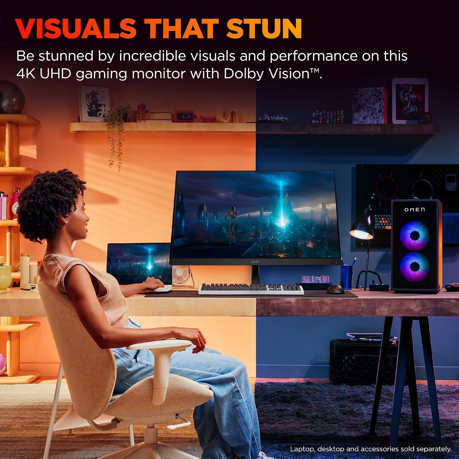 HP OMEN 31.5 inch UHD 144Hz Smart Gaming Monitor, 4K UHD Display (3840 x 2160), IPS Panel Technology, VESA DisplayHDR 400, 1ms GtG (with Overdrive), NVIDIA G-SYNC Compatible, Black, OMEN 32x (2025)