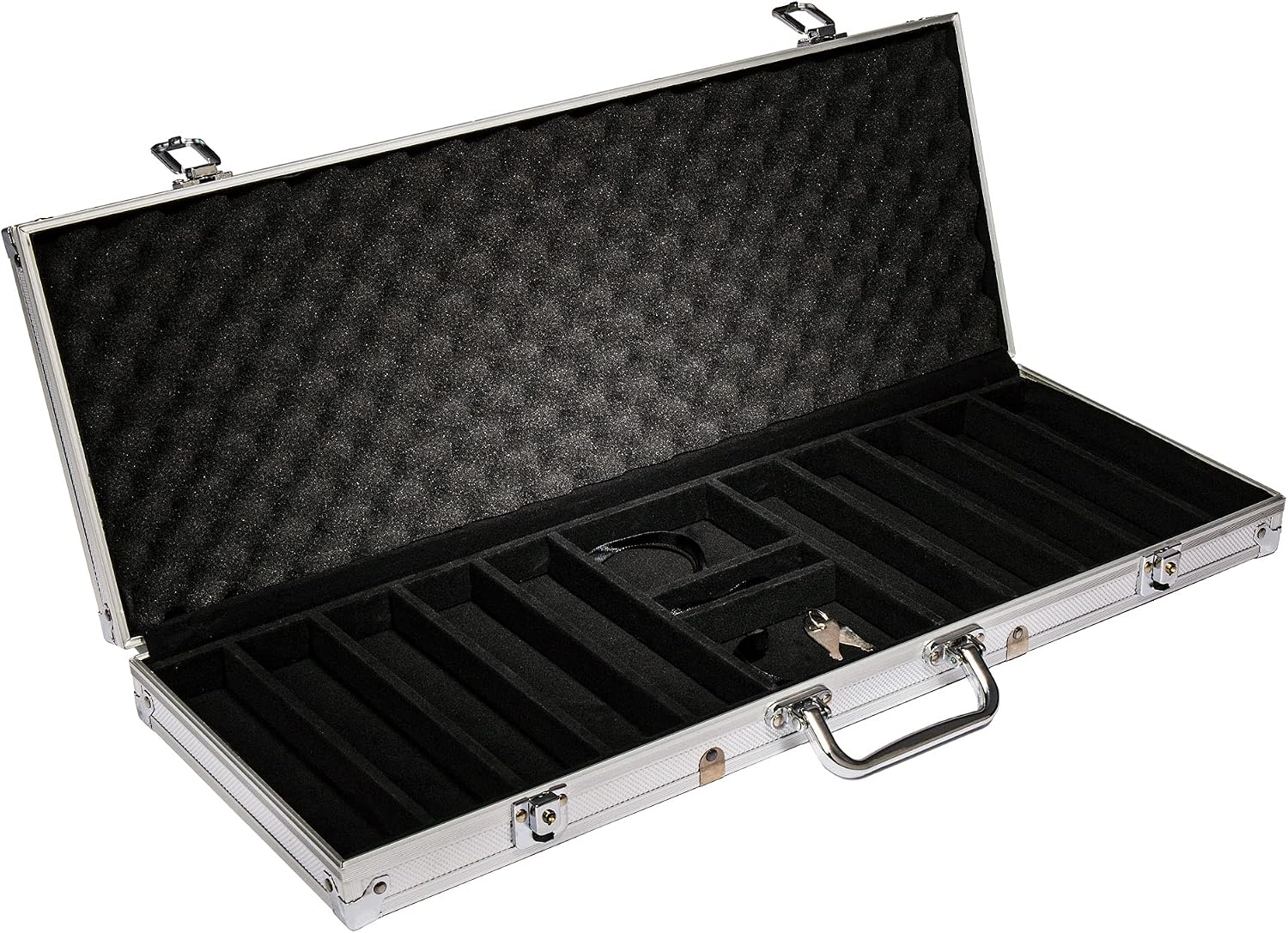 500 Count 'The Mint' Poker Chips in Aluminum Carrying Case, 13.5g Clay Composite Chips – Deluxe Set w/ 2 Playing Card Decks, Dealer Button, & 5 Dice by Claysmith Gaming