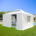 Domi 10' x 10' Winter Gazebo Cover, All Season Universal Waterproof Enclosed Cover with Sidewalls & Mesh Windows for Hardtop Gazebos, Heavy Duty All-Weather Outdoor Protection (White)