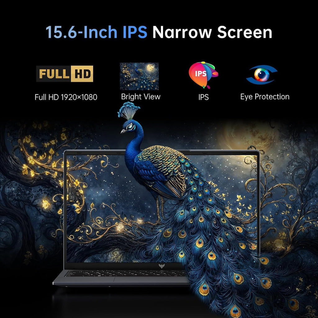 Gaming Laptop with AMD Ryzen 4300U Processor, 15.6' FHD Screen Laptop Computer with Radeon Graphics, 16GB RAM 512GB ROM Laptops Work Student Windows 11 Laptop, Wi-Fi, Type-C, HDMI, Webcam Cover Slide