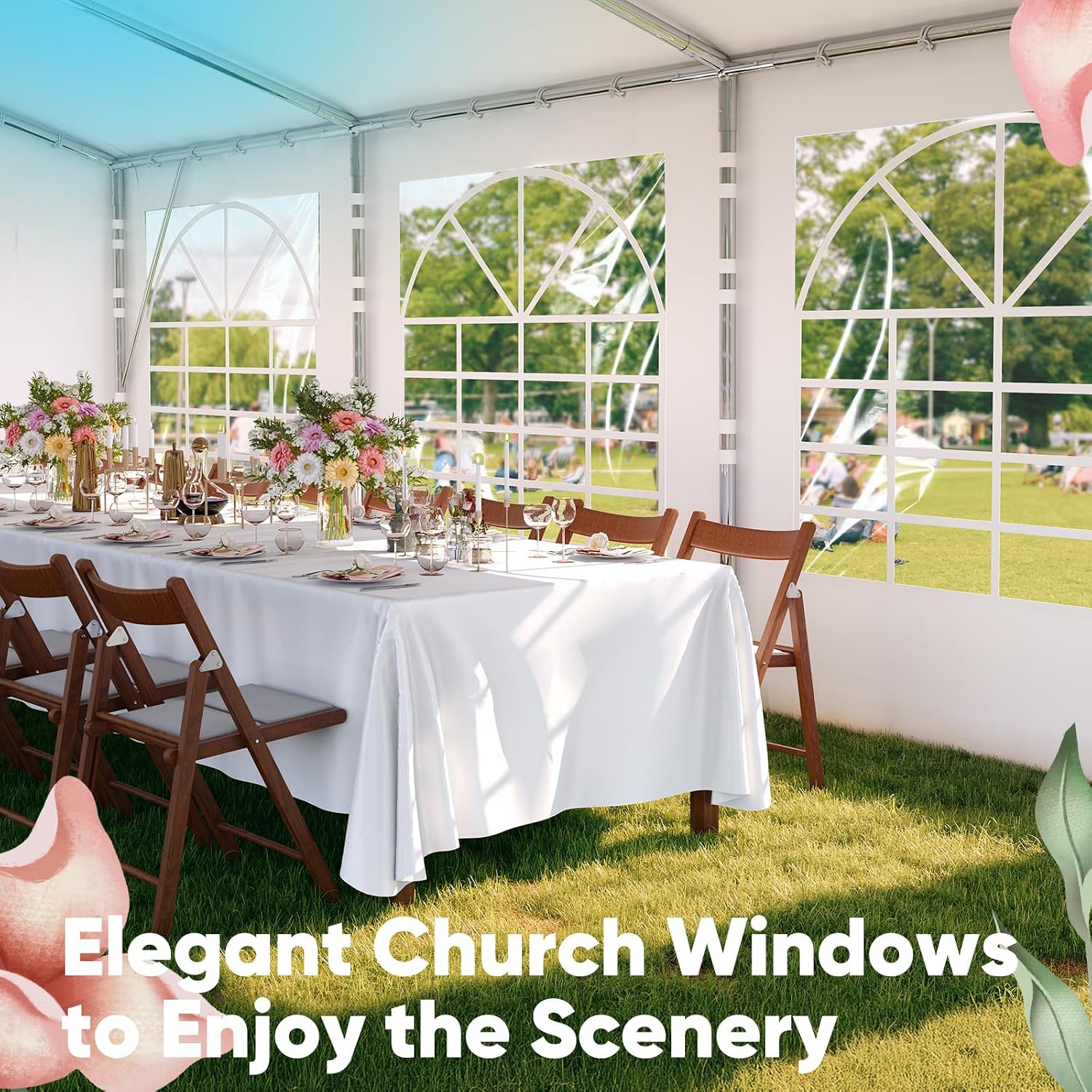 Quictent 20x20ft Party Tent Heavy Duty Outdoor Gazebo White Wedding Tent Canopy Event Shelter Carport with Removable Sidewalls& Carry Bags