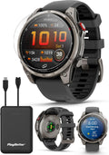 PlayBetter Garmin Fenix 8 Pro AMOLED Sapphire (47mm, Titanium/Graphite) Multisport GPS Smartwatch Bundle - 1.4' Touchscreen, inReach Technology Portable Charger & Screen Protectors