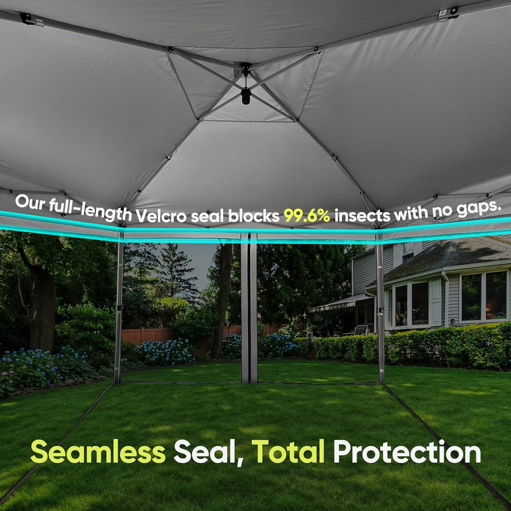 Quictent 6.6'x6.6' Pop up Screened Canopy Tent with Mosquito Netting, Portable Easy up Outdoor Screen House Shelter for Patio, Camping and Picnic, Includes Wheeled Carry Bag