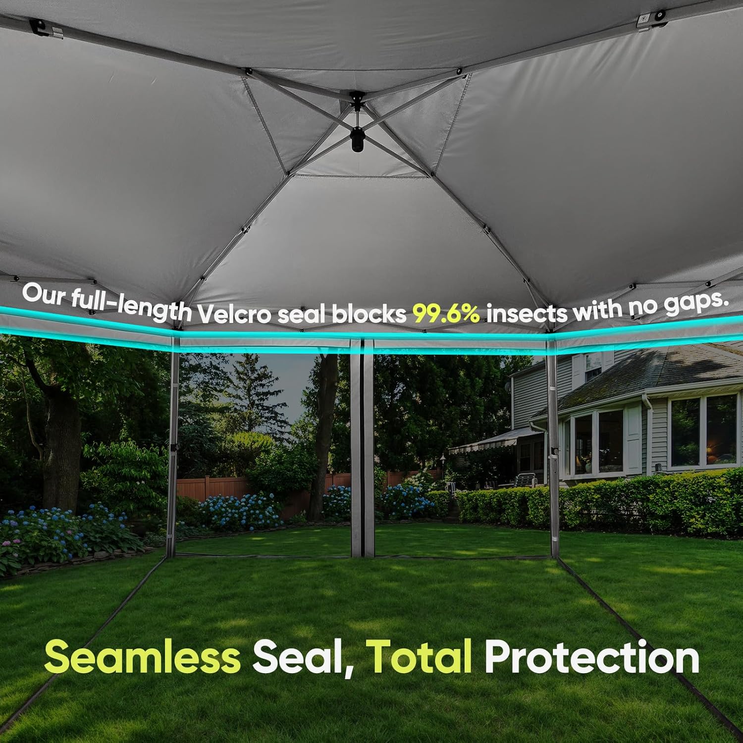 Quictent 6.6'x6.6' Pop up Screened Canopy Tent with Mosquito Netting, Portable Easy up Outdoor Screen House Shelter for Patio, Camping and Picnic, Includes Wheeled Carry Bag