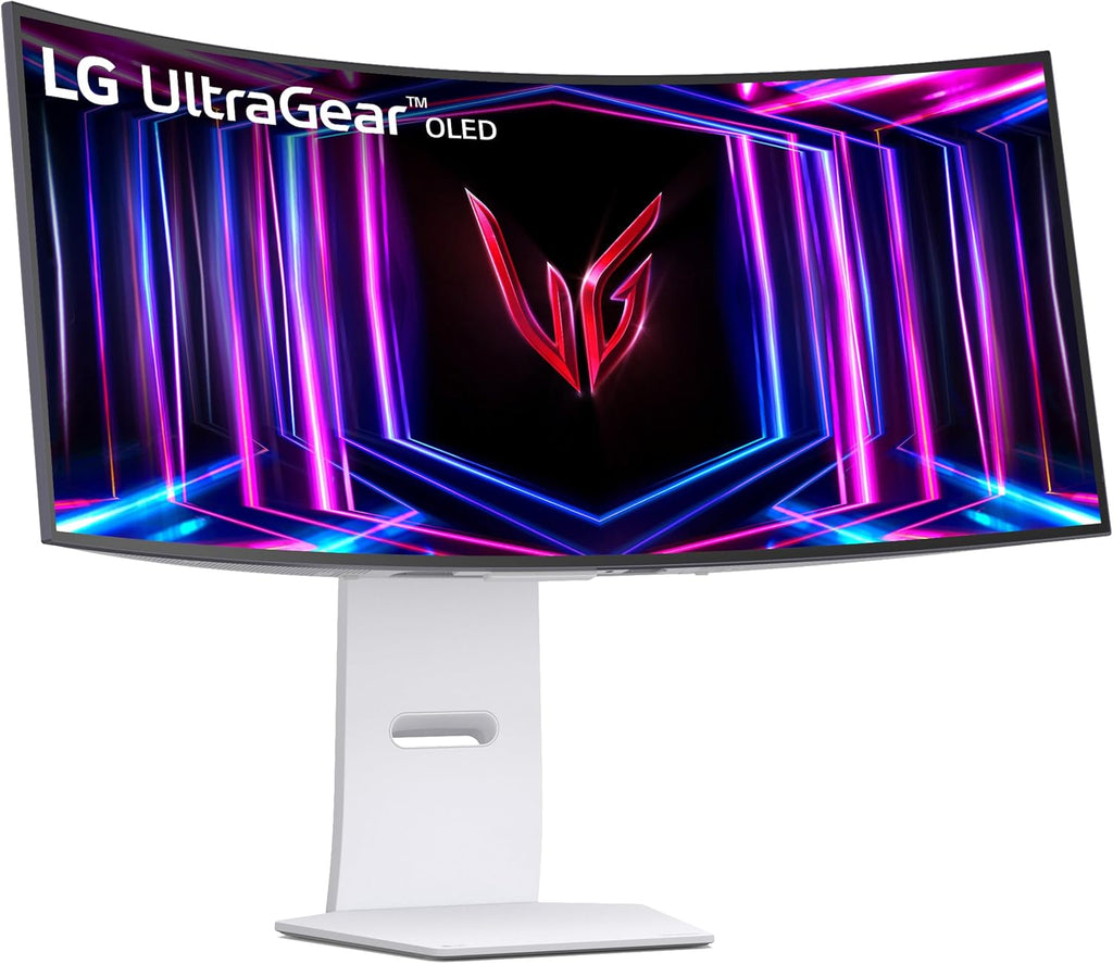 LG 34GS95QE 34-inch Ultragear OLED Curved Gaming Monitor WQHD 1440p 800R 240Hz 0.03ms AMD FreeSync Premium Pro NVIDIA G-Sync HDMI 2.1 DisplayPort Tilt/Height/Swivel Stand White