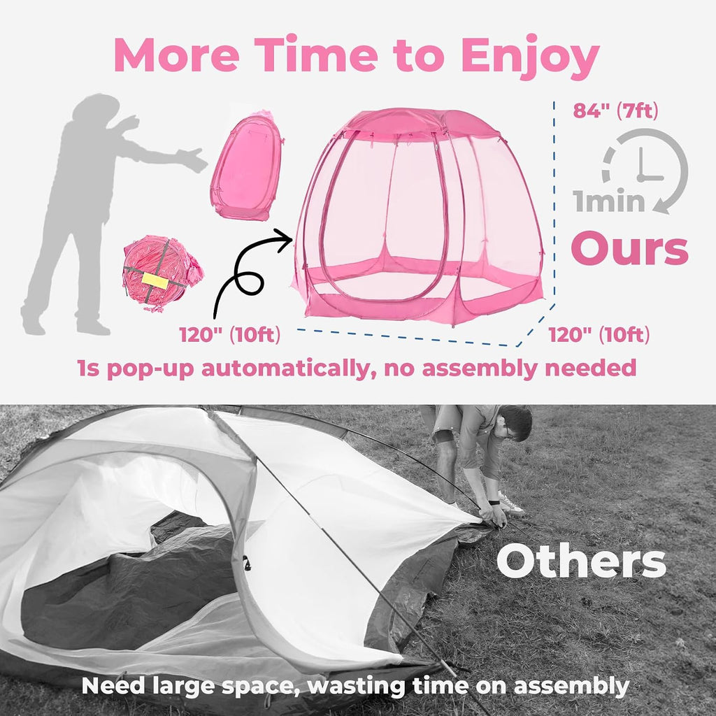All Weather Proof Pod Pop Up Bubble Tent for 3-8 People, Large Oversize Dome House, Cold Protection Camping Tent, Winter Instant Igloo for Outdoor Activities