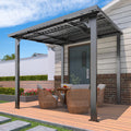 U-MAX 8' x 8' Outdoor Pergola Hardtop Gazebo, Wall-Mounted Heavy Duty Lean to Metal Awnings Gazebos on Clearance for Patio, Small Galvanized Steel Pergolas and Gazebo for Outdoor Use