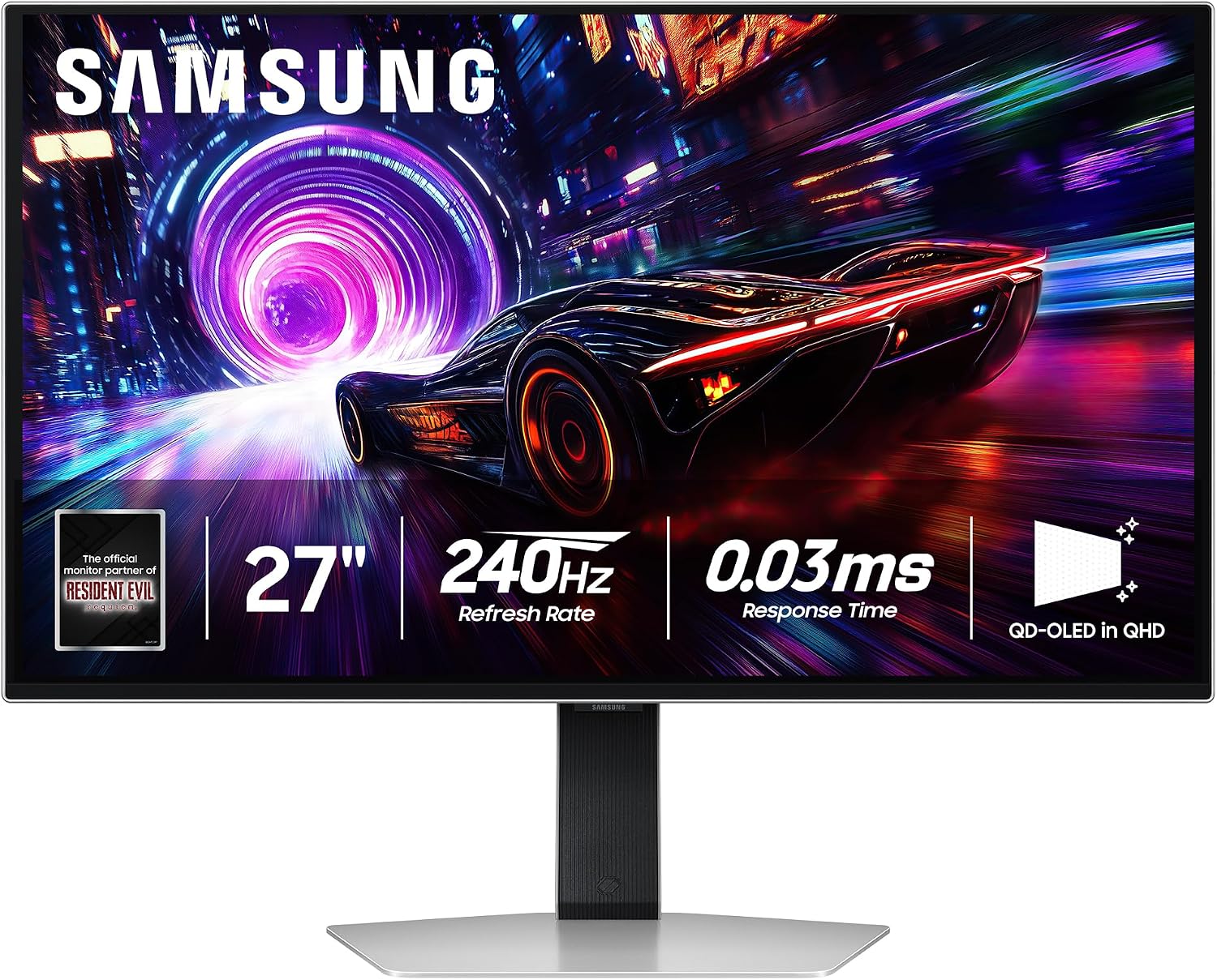 SAMSUNG 27-inch Odyssey QD-OLED G8 (G81SF), 4K, 240Hz, Gaming Monitor, 0.03ms Response Time, DisplayHDR True Black 400, AMD FreeSync™ Premium Pro, Ergonomic Stand, LS27FG810SNXZA, 2025