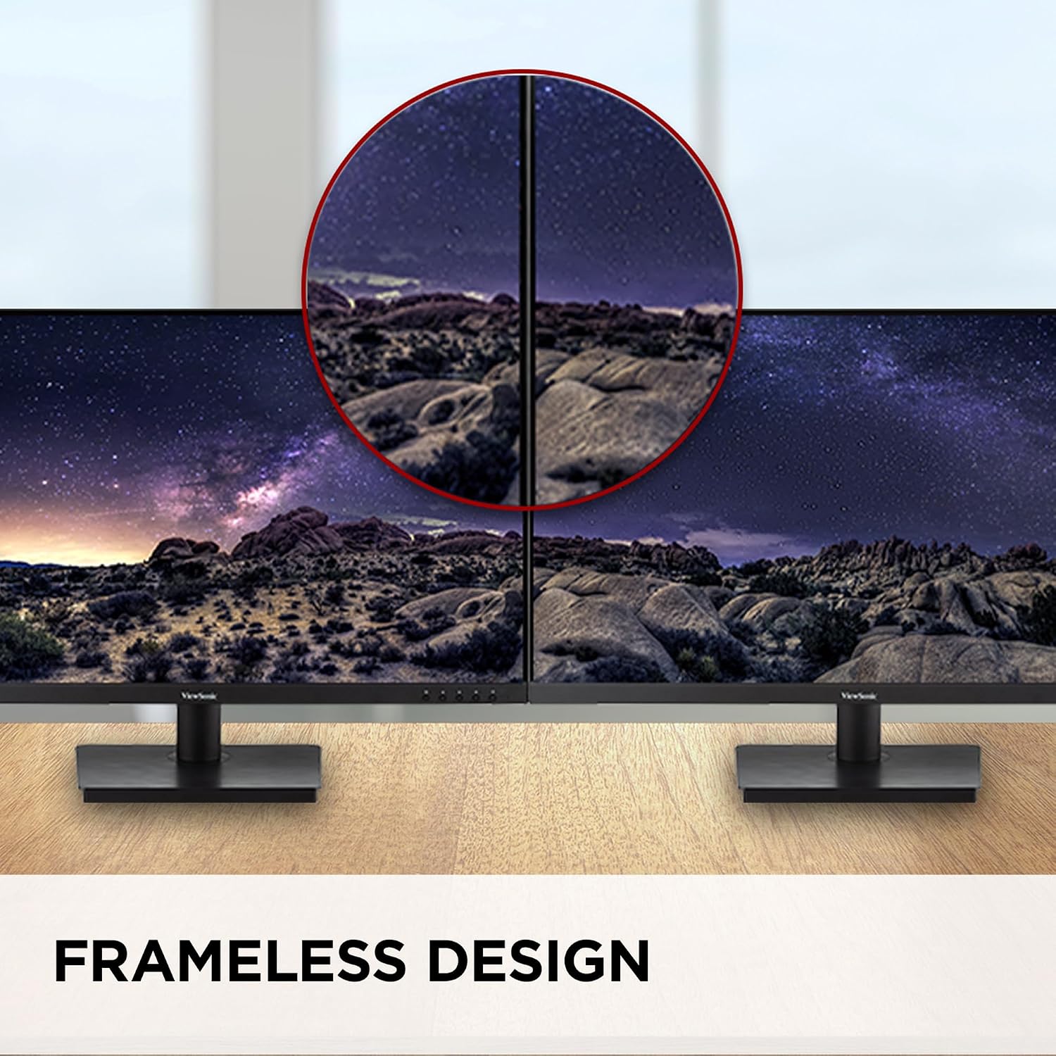 ViewSonic 32 Inch FHD 1080p IPS Computer Monitor, 75Hz Frameless Desktop Monitor with Built-in Speakers, Flicker-Free, Front Controls, HDMI and VGA for Home Office Productivity