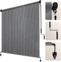 Artpuch Custom Size Outdoor Roller Shade 4' W x 8' H, Cordless Patio Shades Roll Up Outdoor Blinds with 5% Openness Solar Fabric Light Filtering for Porch, Gazebo, Pergola, Grey