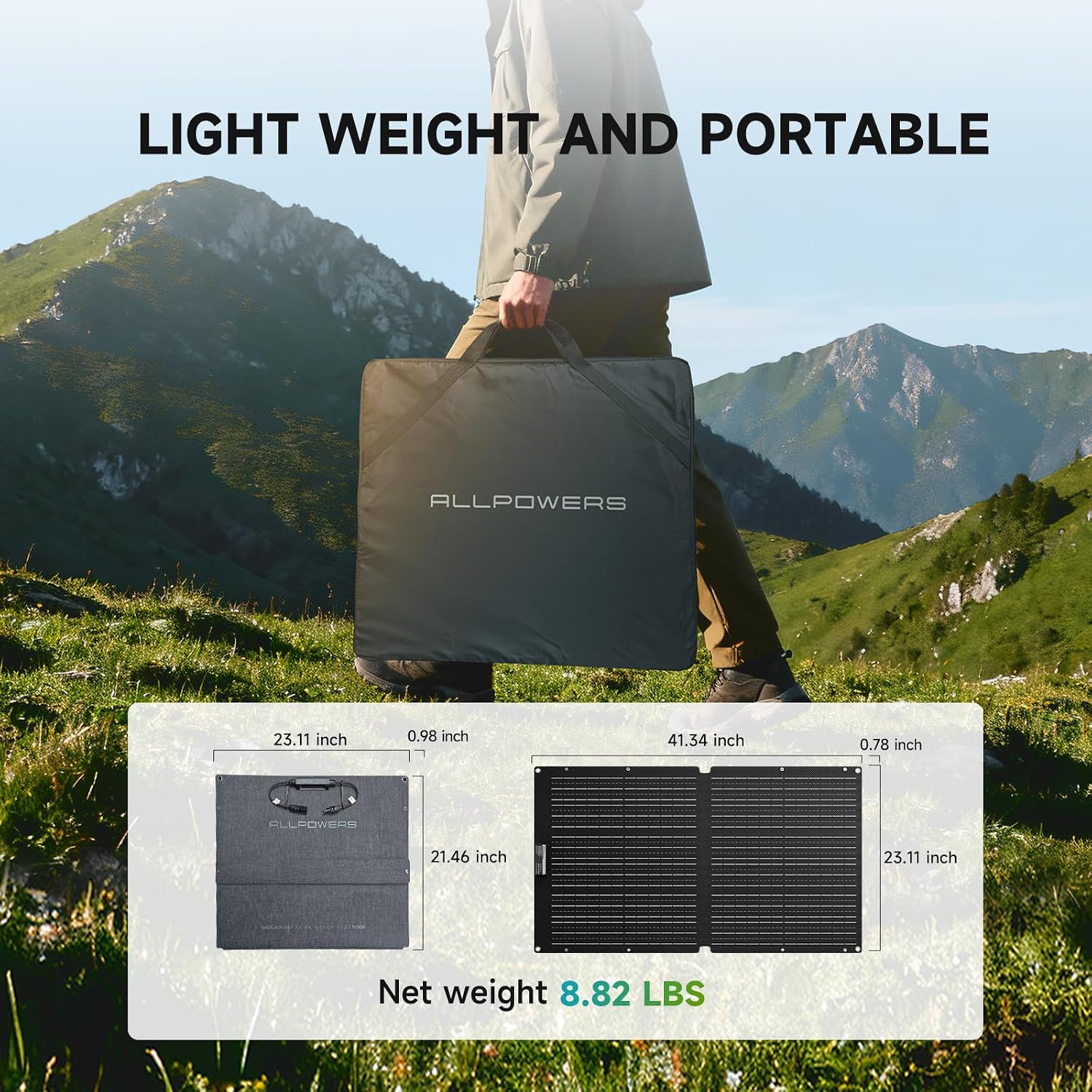 ALLPOWERS S2000 Pro Solar Generator with Panels Included 2400W MPPT Portable Power Station with 2pcs SE100 Foldable Solar Panel 100W, Solar Backup Power for Van House Outdoor Camping