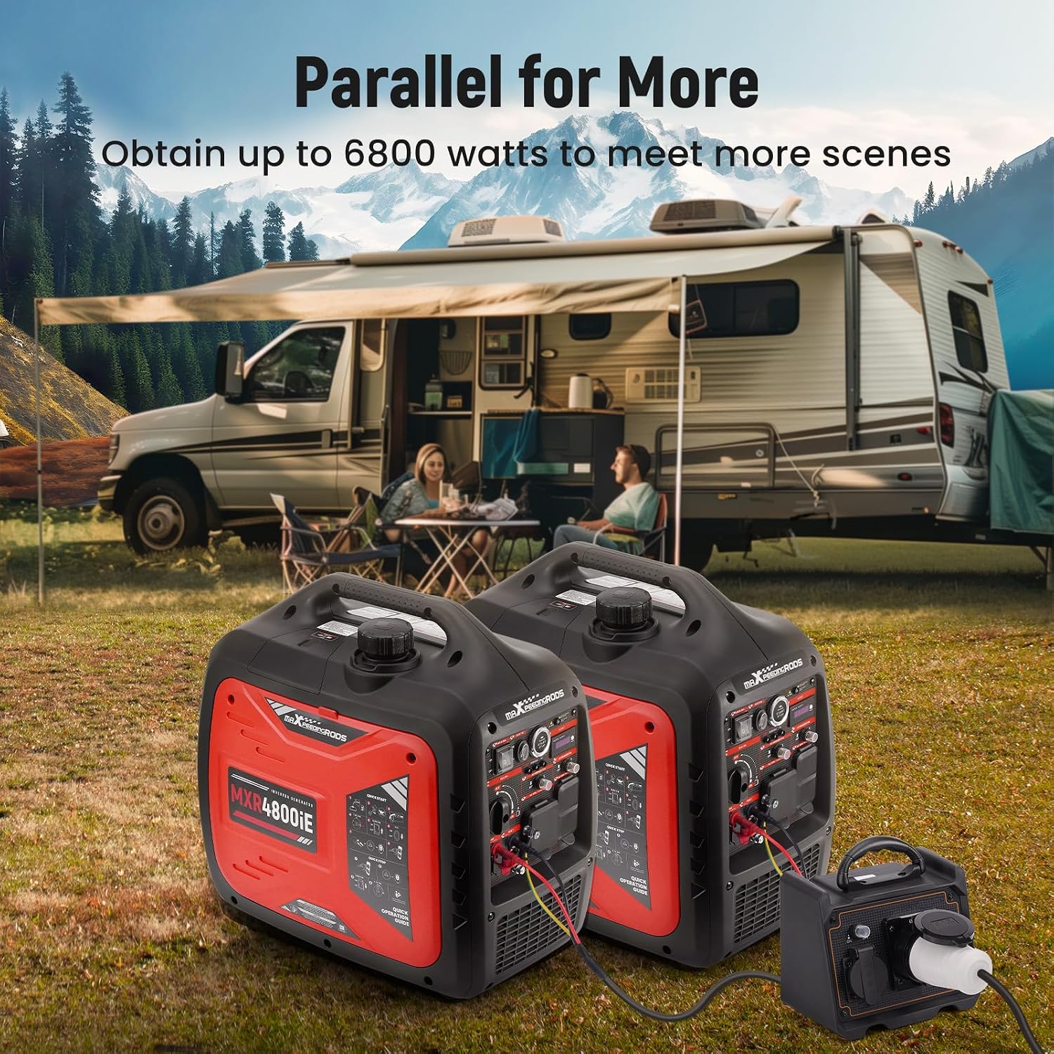 maXpeedingrods 4800W Gasoline Inverter Generator, Electric Start and Remote Start, Gas Powered Generator for Outdoor Camping, Home Backup, EPA Compliant