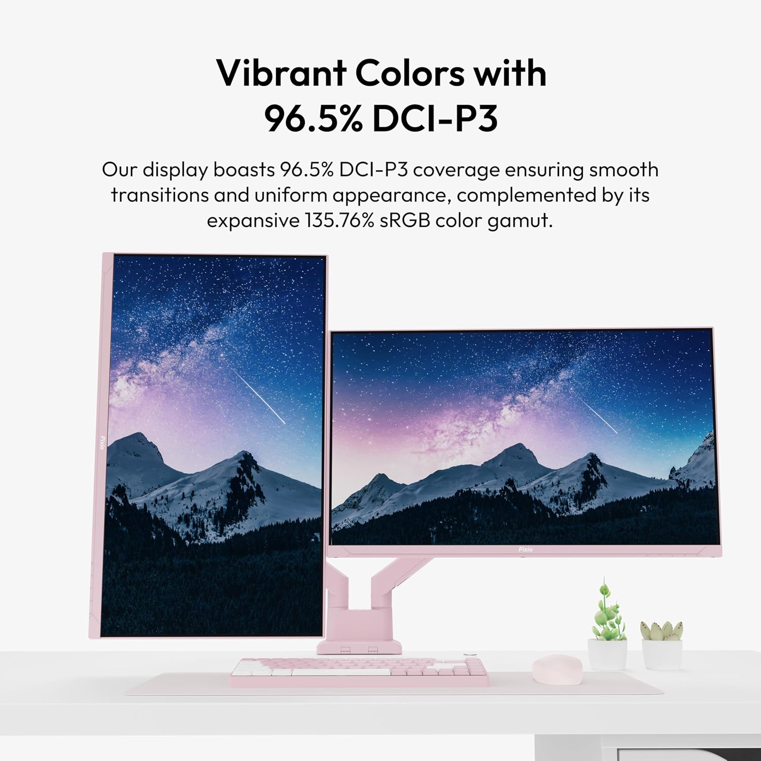 Pixio PX278 Wave Pink 27 inch 180Hz Refresh Rate Quad HD 1440p Resolution Fast IPS Panel 1ms GTG Response Time Built-in Speakers Gaming Monitor with AMD FreeSync