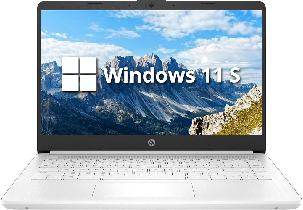HP Stream 14' HD Laptop, Intel Celeron N4120 Processor, 8GB RAM, 64GB eMMC, Intel UHD Graphics, 720p Webcam, WiFi, HDMI, Windows 11 S, White (Renewed)