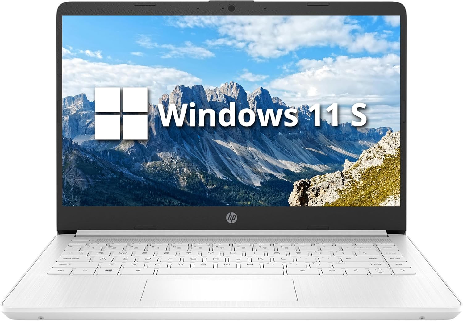 HP Stream 14' HD Laptop, Intel Celeron N4120 Processor, 4GB RAM, 64GB eMMC, Intel UHD Graphics, 720p Webcam, WiFi, HDMI, Windows 11 S, White (Renewed)