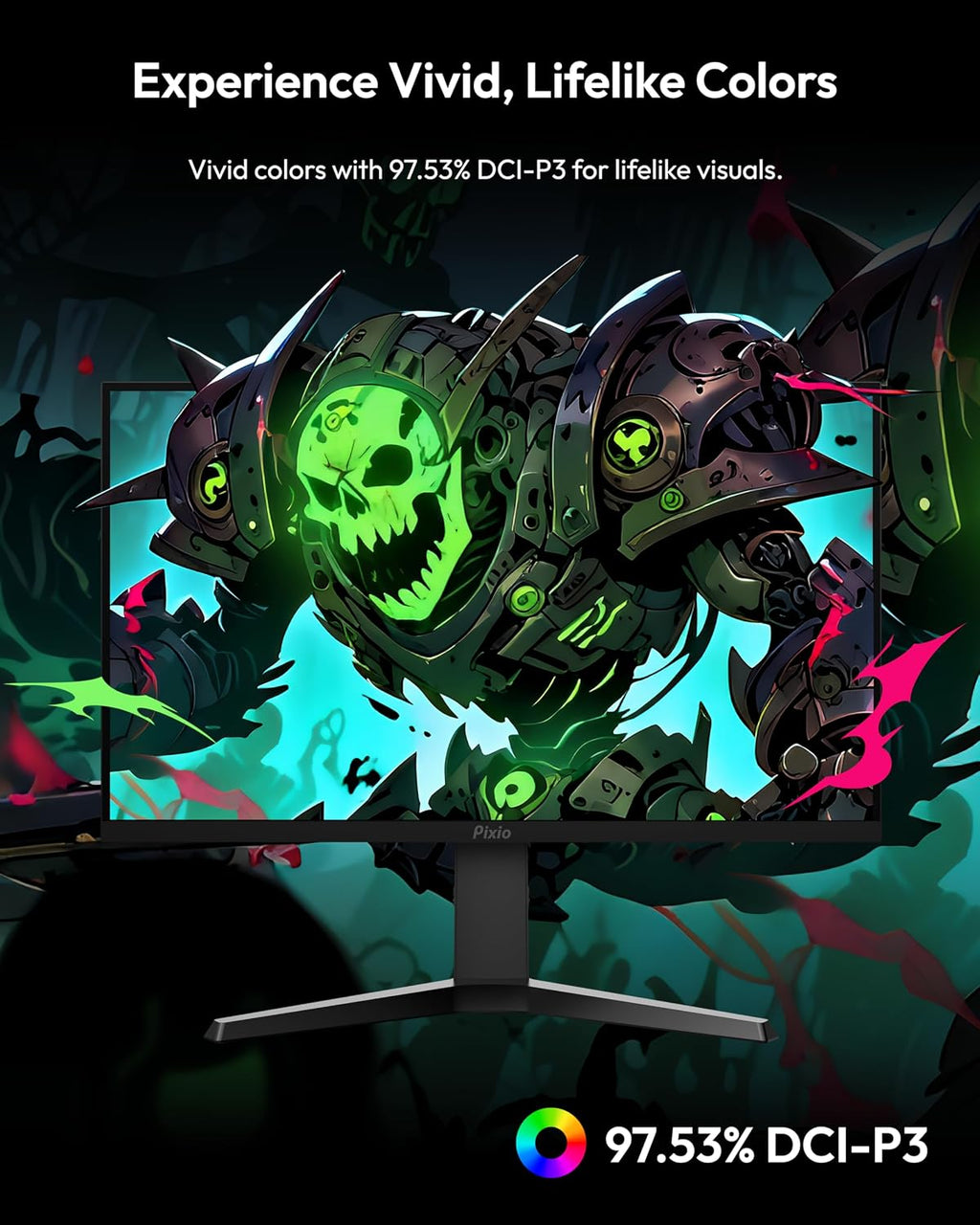 Pixio PX277 Prime Neo 27 inch 180Hz Refresh Rate QHD 1440p Resolution Fast IPS Panel 1ms GTG Response Time Gaming Monitor with Adaptive Sync and Fully Adjustable Stand
