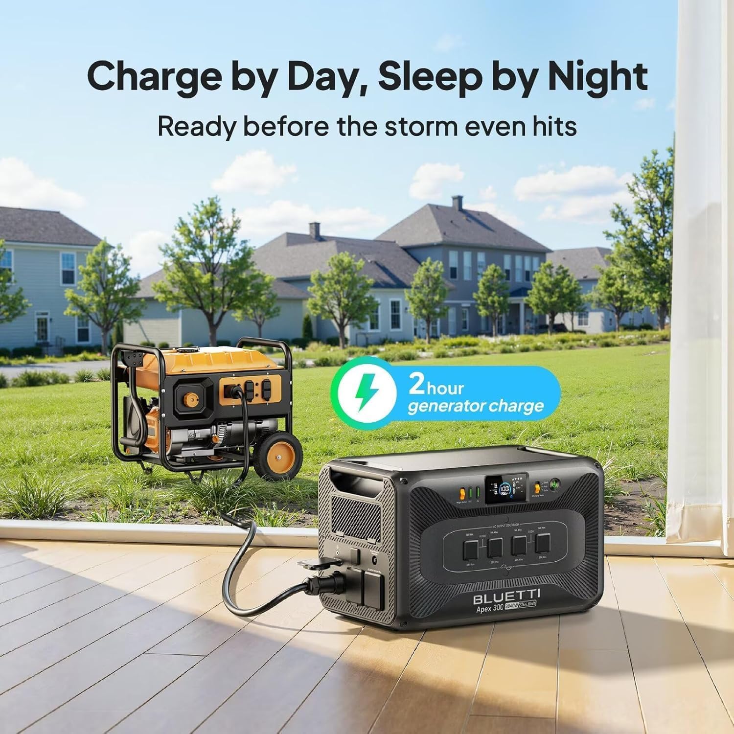 BLUETTI Solar Generator Apex 300 with Charger 1 (560W Alternator Charger), 2764.8Wh LFP Battery Backup with 6 3840W AC Outlets (7680W Surge), 5.5H RV Fast Charge, Ideal for Road Trips