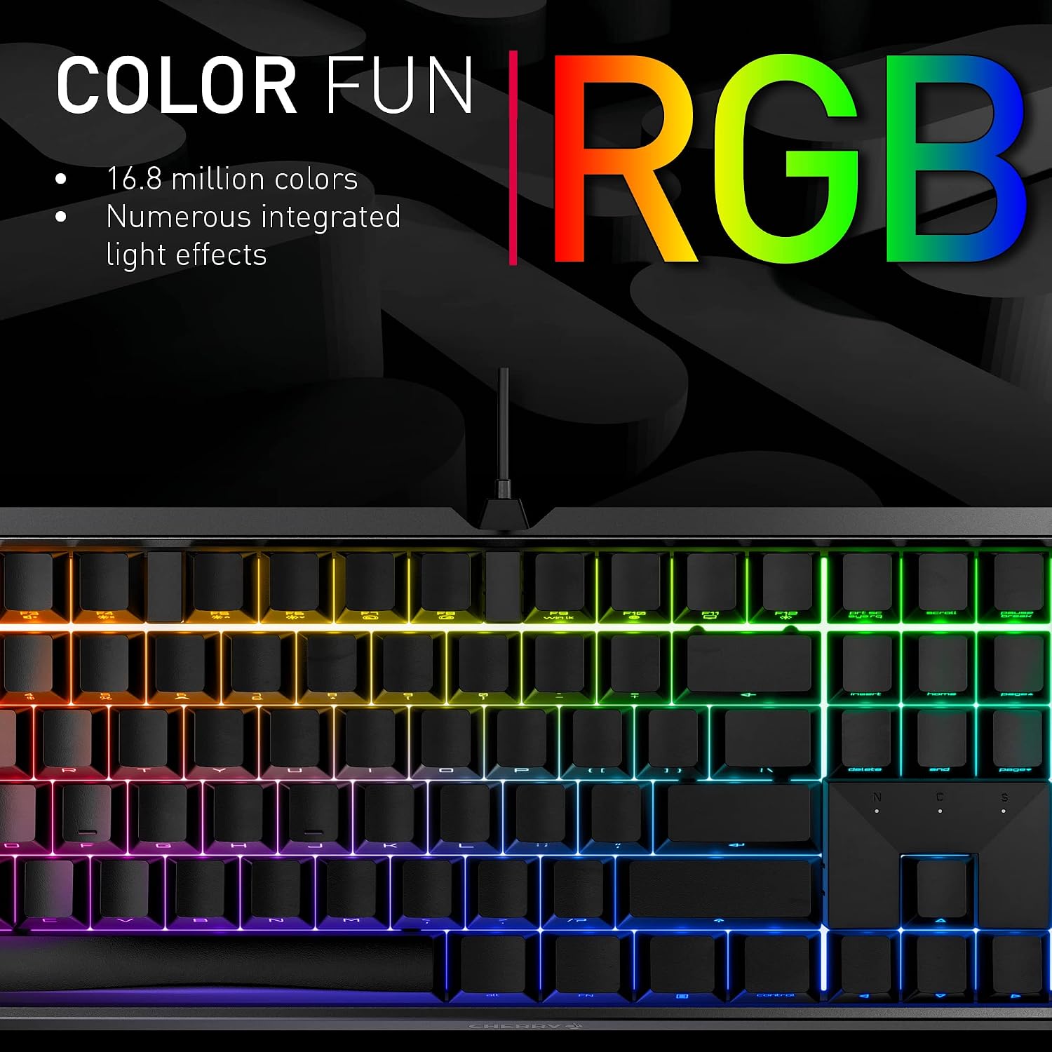 Cherry MX 3.0S, Wired Mechanical Gaming Keyboard, Robust Aluminum Housing, RGB-Lighting, Full Key Rollover, Anti Ghosting, MX2A Silent RED Switches, Black