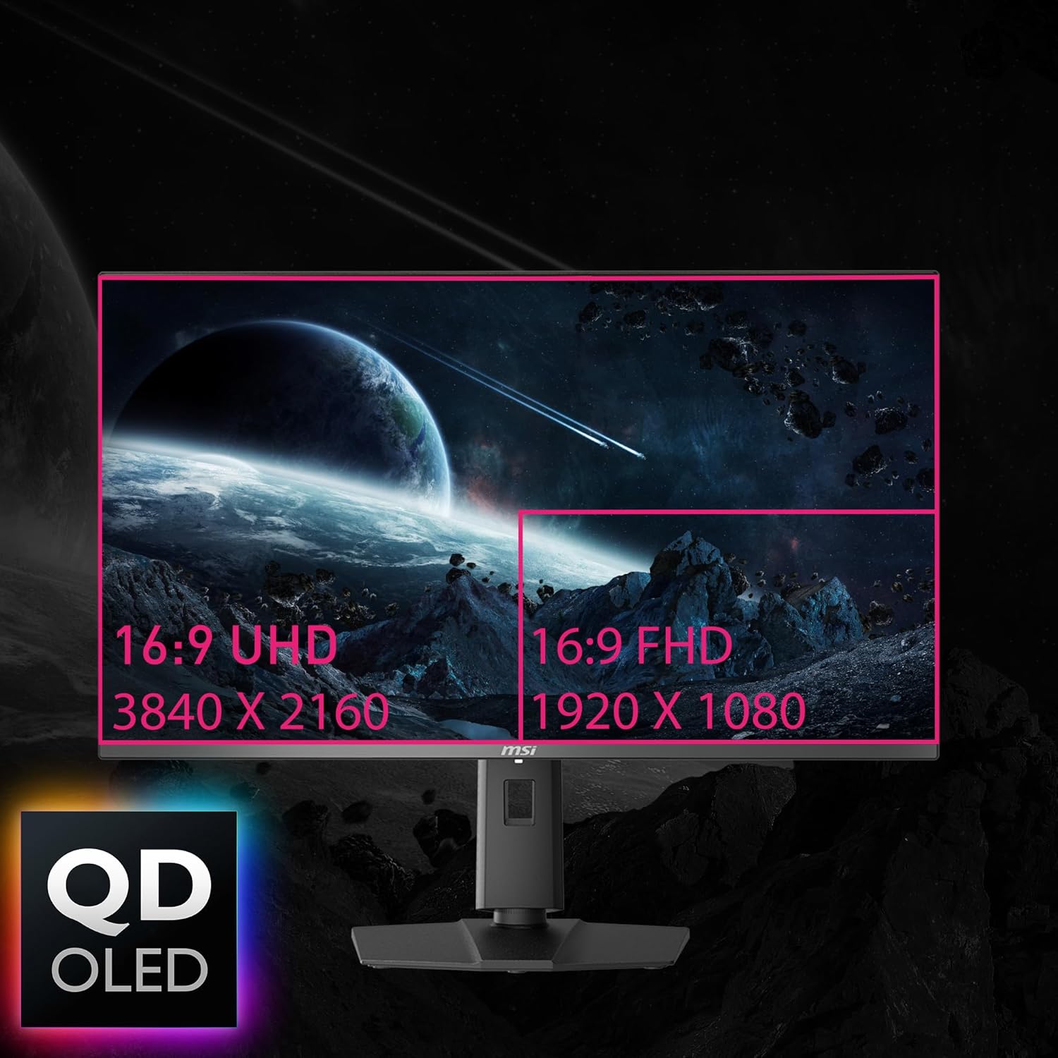 msi MPG 321URX QD-OLED, 32' 4K UHD Quantum Dot OLED Gaming Monitor, 3840 x 2160, 0.03ms, 240Hz, True Black HDR 400, 90W USB Type C, HDMI, DP Port