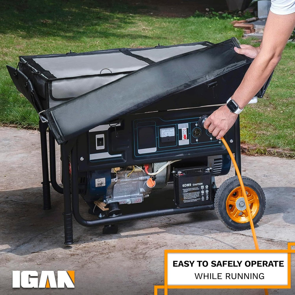 IGAN Generator Covers While Running for most 3500w-12000w Generators - Ultra Heavy Duty Generator Covers for Outside - Portable Waterproof Generator Cover, Generator Enclosure Outdoor Gray