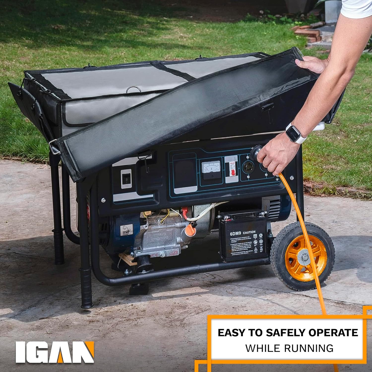 IGAN Generator Covers While Running for most 3500w-12000w Generators - Ultra Heavy Duty Generator Covers for Outside - Portable Waterproof Generator Cover, Generator Enclosure Outdoor Gray