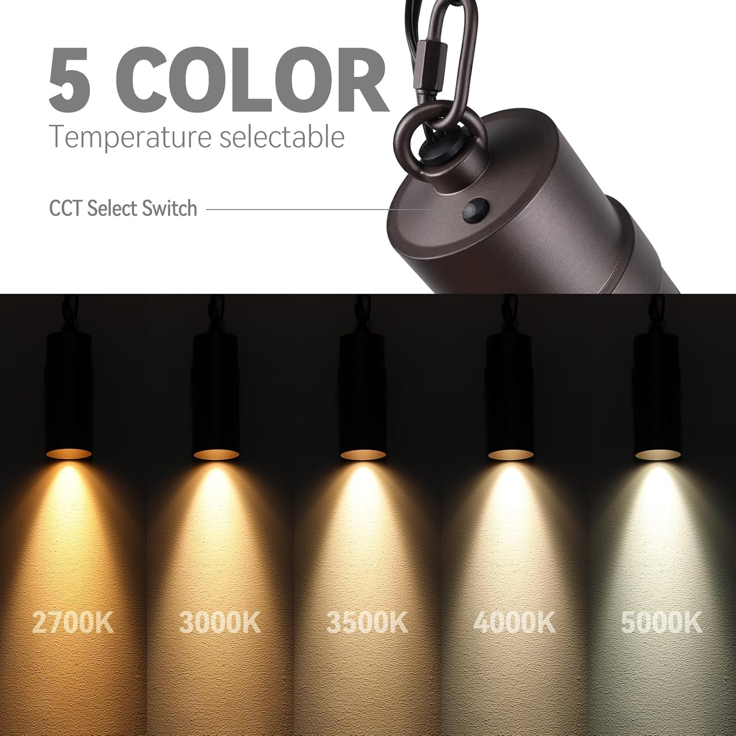 LEONLITE 5CCT Low Voltage Hanging Landscape Lights, 12V Hanging Tree Lights, ETL Listed, LED Outdoor Pendant Light for Gazebo, Pergola, Garden, Aluminum, IP65, Oil Rubbed Bronze, Pack of 4
