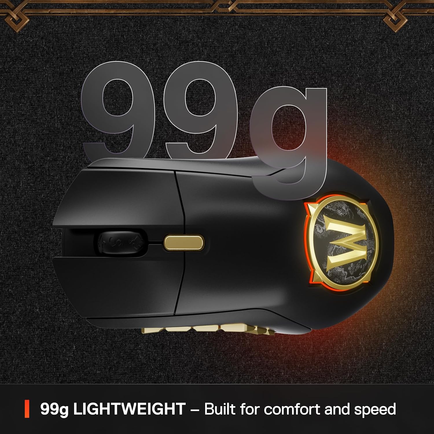 SteelSeries Aerox 9 Wireless: World of Warcraft Edition — Free in-Game Item — MMO Gaming Mouse — 18 Programmable Buttons — Lightweight — Bluetooth/2.4GHz — 18K DPI TrueMove Air Sensor (Renewed)