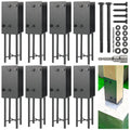 4'x4' Stainless Steels U-Shape Post Holder, Wet Concrete Post Anchor, Heavy-Duty Post Base Bracket for Fence, Deck Railing, Wood Gazebo, Pergola (8pack-Dark Gray)