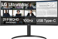 LG 34WR55QK-B 34-inch UltraWide WQHD (3440 x 1440) Curved Computer Monitor, 100Hz, 5ms, HDR10, Reader Mode, HDMI, DisplayPort, USB Type-C, Tilt/Height Adjustable Stand, Black