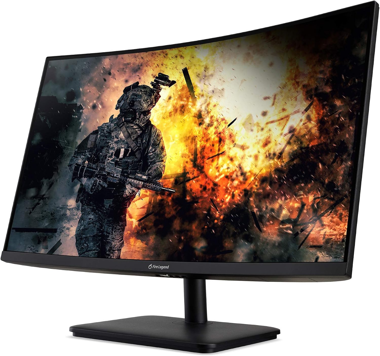 AOPEN by Acer 27HC5UR Pbmiipx 27' 1500R Curved Zero-Frame WQHD (2560 x 1440) Gaming Monitor | AMD FreeSync Premium Technology | Up to 165Hz | 1ms | 2 x HDMI Ports & 1 x Display Port, Black