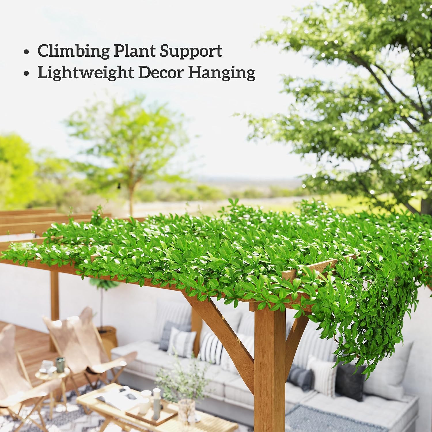 Outsunny 20' x 10' Outdoor Pergola, Wood Gazebo Grape Trellis with Stable Structure and Concrete Anchors for Climbing Plant Support, Garden, Patio, Backyard, Deck, Dark Brown
